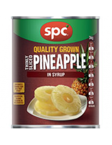 Spc Pineapple Thinly Sliced In Light Syrup 3 Kg Can