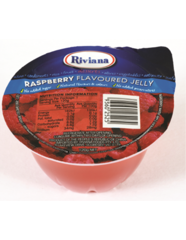 Riviana Jelly Raspberry Cups 12 X 120gr Vassoio