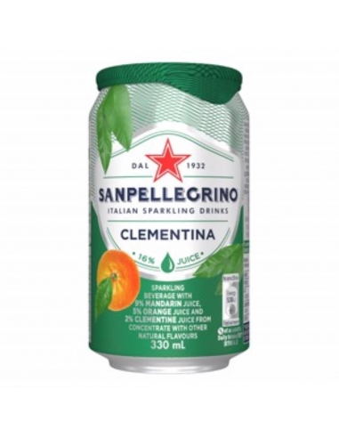 San Pellegrino Bebida Clementina Cans (mandarina & Orange) 24 X 330ml Carton
