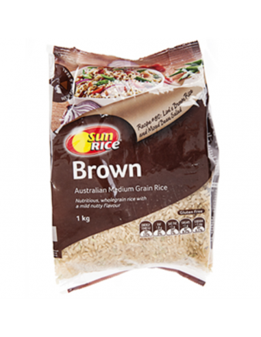 Sunrice Reis Calrose Brown Medium Getreide 1 Kg Pack