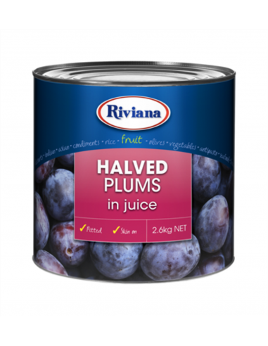Riviana Plums Halved In Juice 2.6 Kg Can