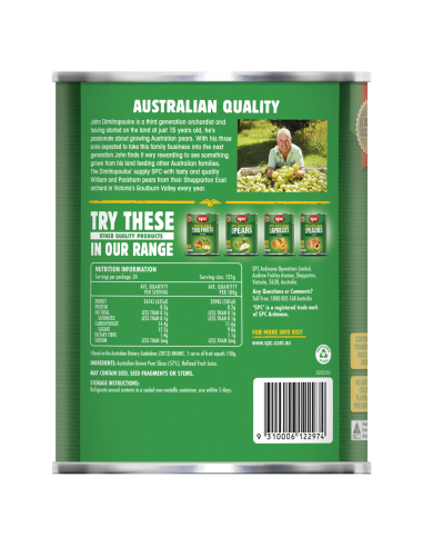 Spc Pears Sliced in succo 3 Kg Can
