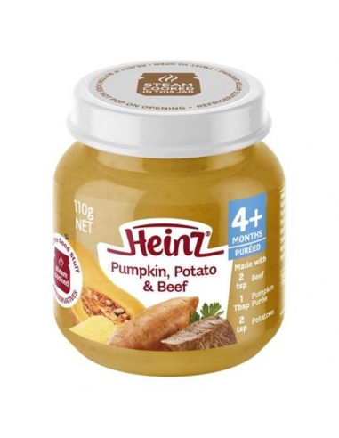 Heinz Patata e manzo di zucca per bambini 4 mesi+ 110gm x 6