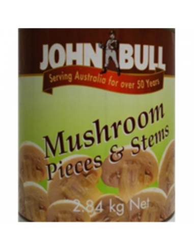 John Bull Mushrooms Pieces " Stems 3 Kg Can