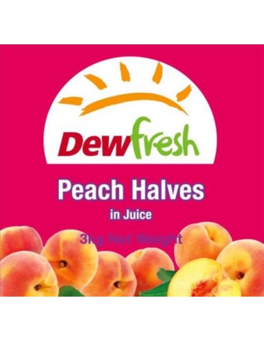 Dewfresh 桃半分ジュース 3kg缶