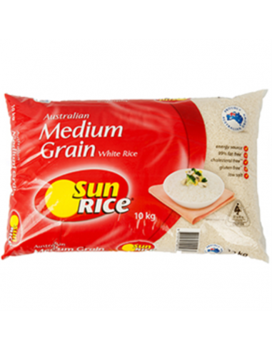 Sunrice Rice Calrose White Medium Grain Sunwhite 10 Kg Bag