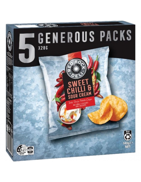 Red Rock Deli Süße Chili & Sour Cream 28g 5 Pack x 1