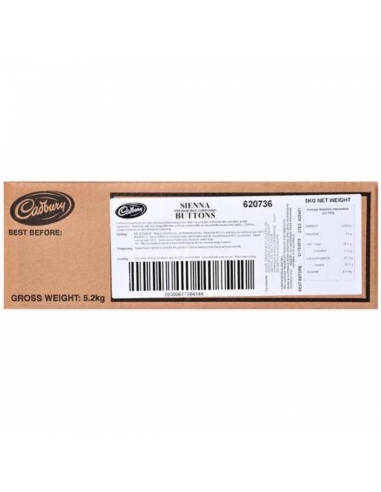 Cadbury Australia Sienna Premium Milk Compound Buttons 5kg x 1