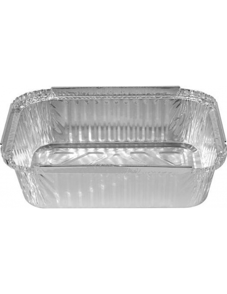 Cast Away Medium Rectangle Foil Container Top Out: 194 by 146 mm Fill Depth: 48 mm x 1