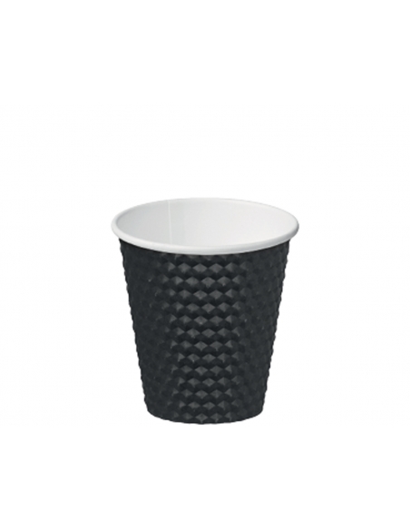 Cast Away Gorący kubek Papier Dimple Czarny 8oz 280ml