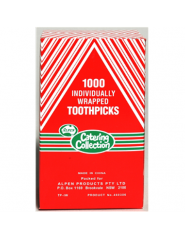 Alpen Toothpicks singolarmente Wrapped 1000 Packet
