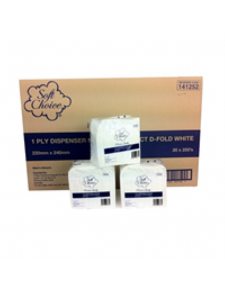Soft Choice Serviettes 1 distributeur Ply Blanc Compact D Fold 250 Pack