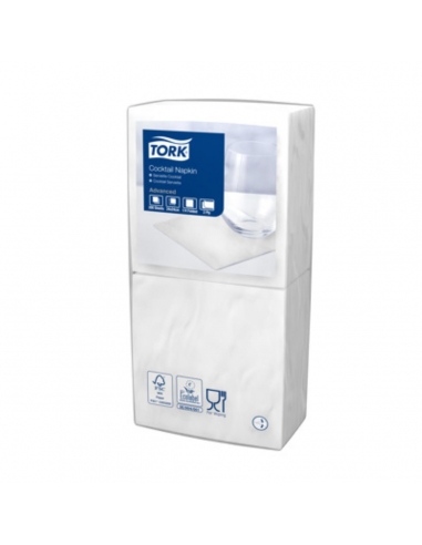 Tork Napkins 2 Ply Cocktail White 200 Packet