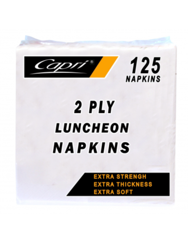 Capri Serviettes 2 Ply Lunch White 125 Packet