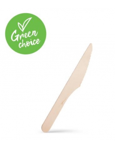 Caterers Choice Wooden Knives 16.5cm 100 Pack x 1
