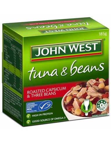 John West Capsicum arrosto & Tre fagioli tonno & fagioli 185gm