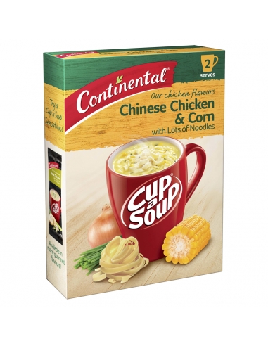 Sopa china continental de fideos con pollo y maíz, 2 porciones, 66 g