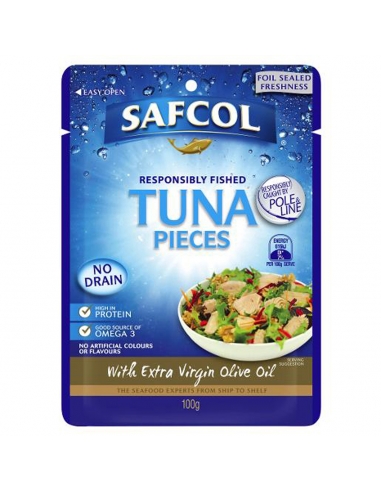 Safcol Verantwoordelijk gevangen tonijn Extra Vrouwelijke olijf Oil 100 gm x 12