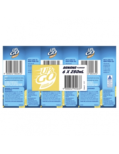 Sanitarium Banana Up&go Liquid Breakfast 6x250ml 