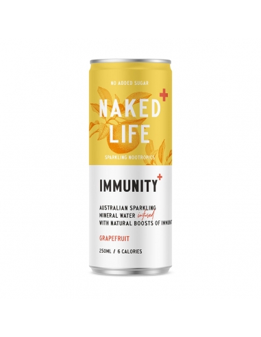 Naked Life Sparkling Nootropics Immunity Grapefruit 250ml x 12