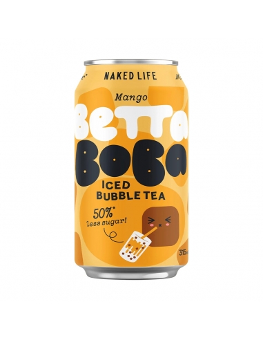 Naked Life Betta Boba Iced Bubble Tea Mango 315 ml x 12