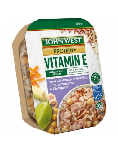 John West Protein Plus Tuńczyk z brązowym i czerwonym ryżem, limonką, trawą cytrynową i ciecierzycą 170 g x 5