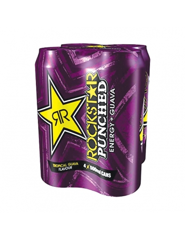 Rockstar Guava tropicale perforato Cans 500ml 4 Pack x 6