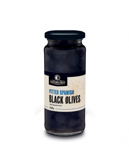 Sandhurst Pitted Schwarze Oliven 350g