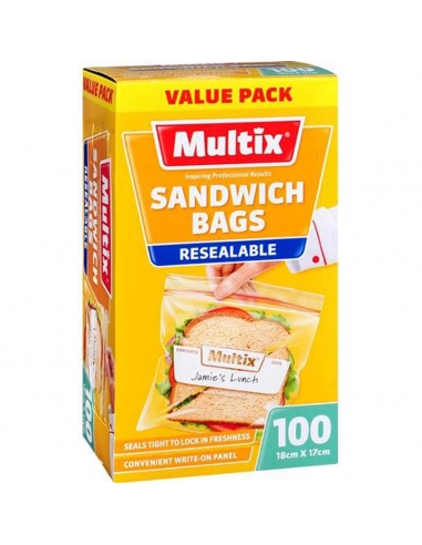 Multix Quick Zip Sandwich Bags 100 Pack