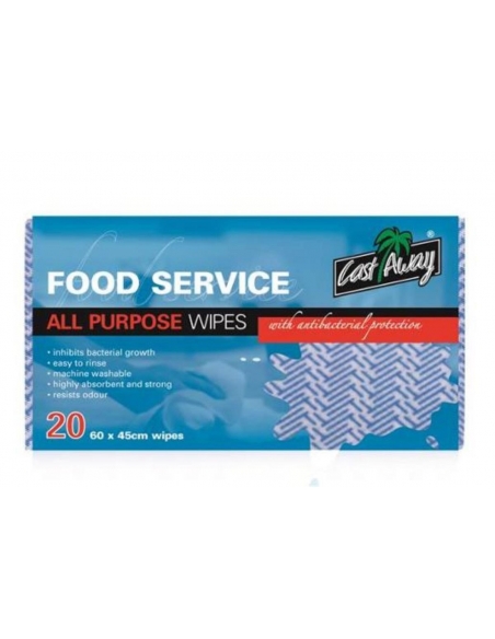 Cast Away All Purpose Blue Wipes 20 Pack x 5