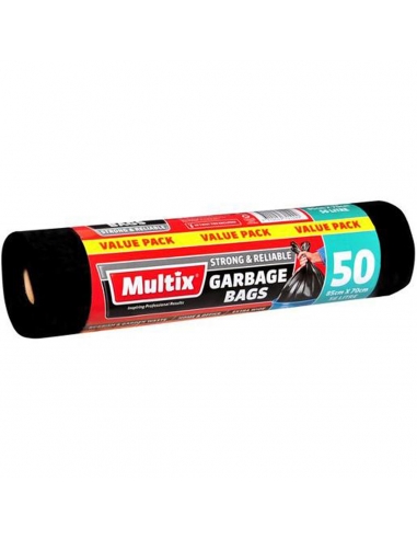 Multix Garbage Bags Extr Wide Roll 85cm by 7 cm 56 ltr 50 Pack x 1
