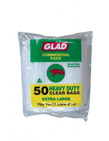 Glad Bolsa de basura de trabajo pesado Clear 50 Pack x 4