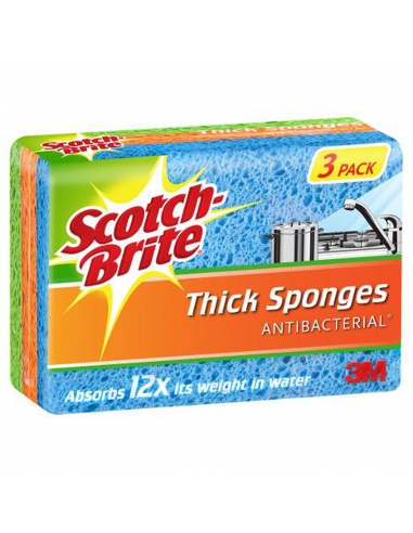 Scotchbrite Dikke handige spons, 3 stuks