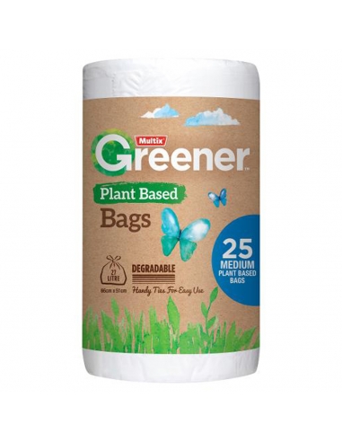 Multix Medium Kitchen Tidy Greener Bags 25 Pack x 6