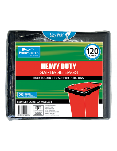 Cast Away Garbage Bags Heavy Duty Black 25s x 10