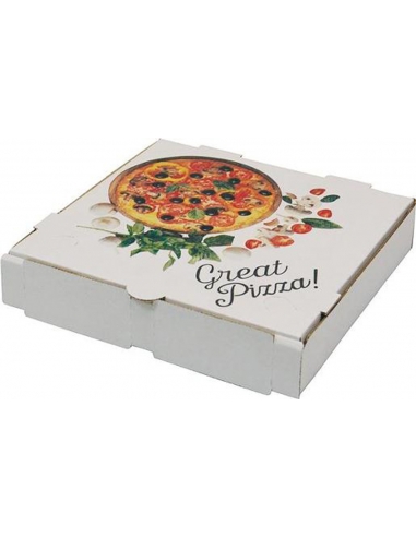 Cast Away Pudełko na pizzę z nadrukiem, białe, 9 cali, 50 sztuk