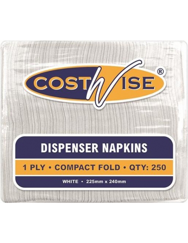 Costwise Servetdispenser 1-laags wit compact opgevouwen 1ea x 20
