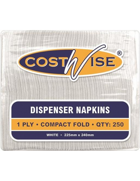 Costwise ナプキンディスペンサー 1 層の白の密集した折目 1ea x 20