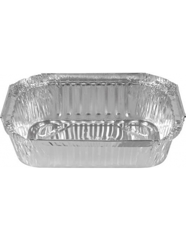 Cast Away Small Rectangle Foil Container Top Out: 190 by 108 mm Fill Depth: 38 mm x 100