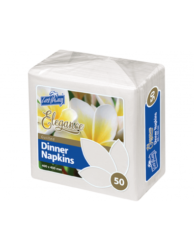 Cast Away Elegance Dinner Napkin White 200 by 200 mm (folded) 400 by 400 mm (open) x 50