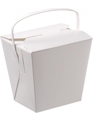 Cast Away Food Pail Cardboard With Handle White 16oz x 10