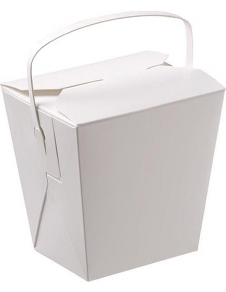 Cast Away Cardboard Food Pail avec poignée de papier 26oz 110 par 94 par 104 mm x 25