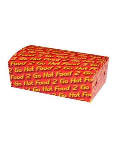 Cast Away Hot Food 2 Go Small Cardboard Snack Container Small 172 by 104 by 55 mm x 50