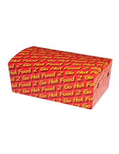 Cast Away Hot Food 2 Go Large Cardboard Snack Container 195 da 115 x 68 mm x 50