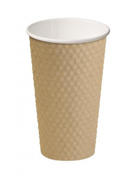 Cast Away Copa Dimple Paper Copas calientes Brown 460ml x 20