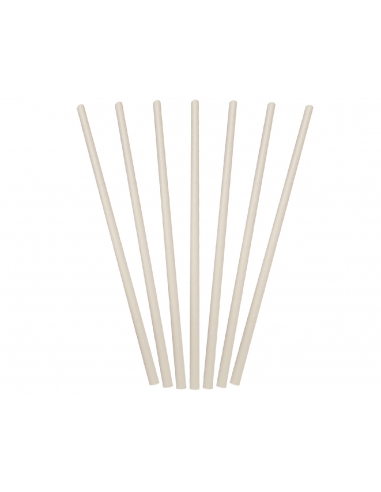 Cast Away Paper Regular Straws White 205mm by 6 mm 5 mm bore x 250s