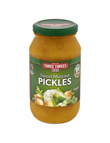 Three Threes Pickles de moutarde 520gm