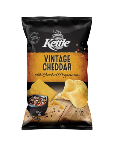 Kettle Cheddar Vintage avec des Peppercorns Cracked 150g x 1