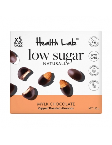 Health Lab Low Sugar Mylk Choc Dipped Roasted Almonds 50g x 10