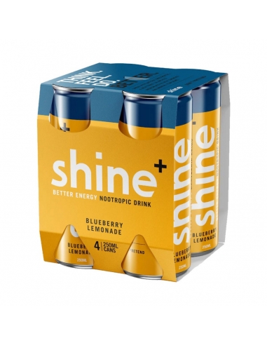 ShineBosbessenlimonade 250 ml, 4 stuks x 6